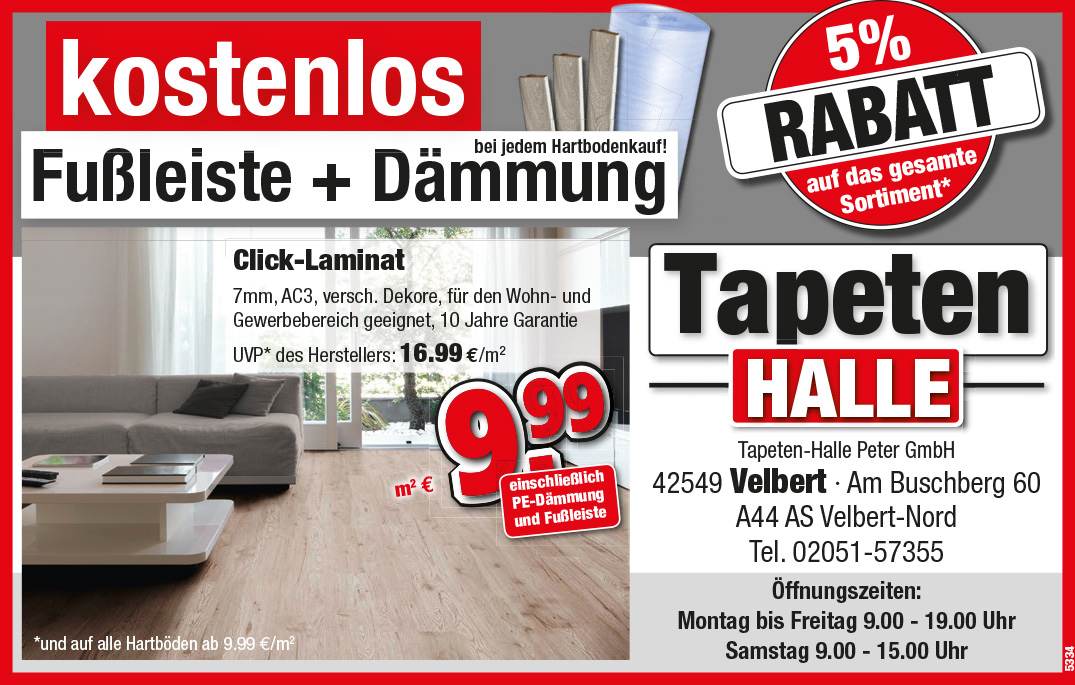 Tapeten-Halle Peter GmbH, Partner der Wobau Velbert